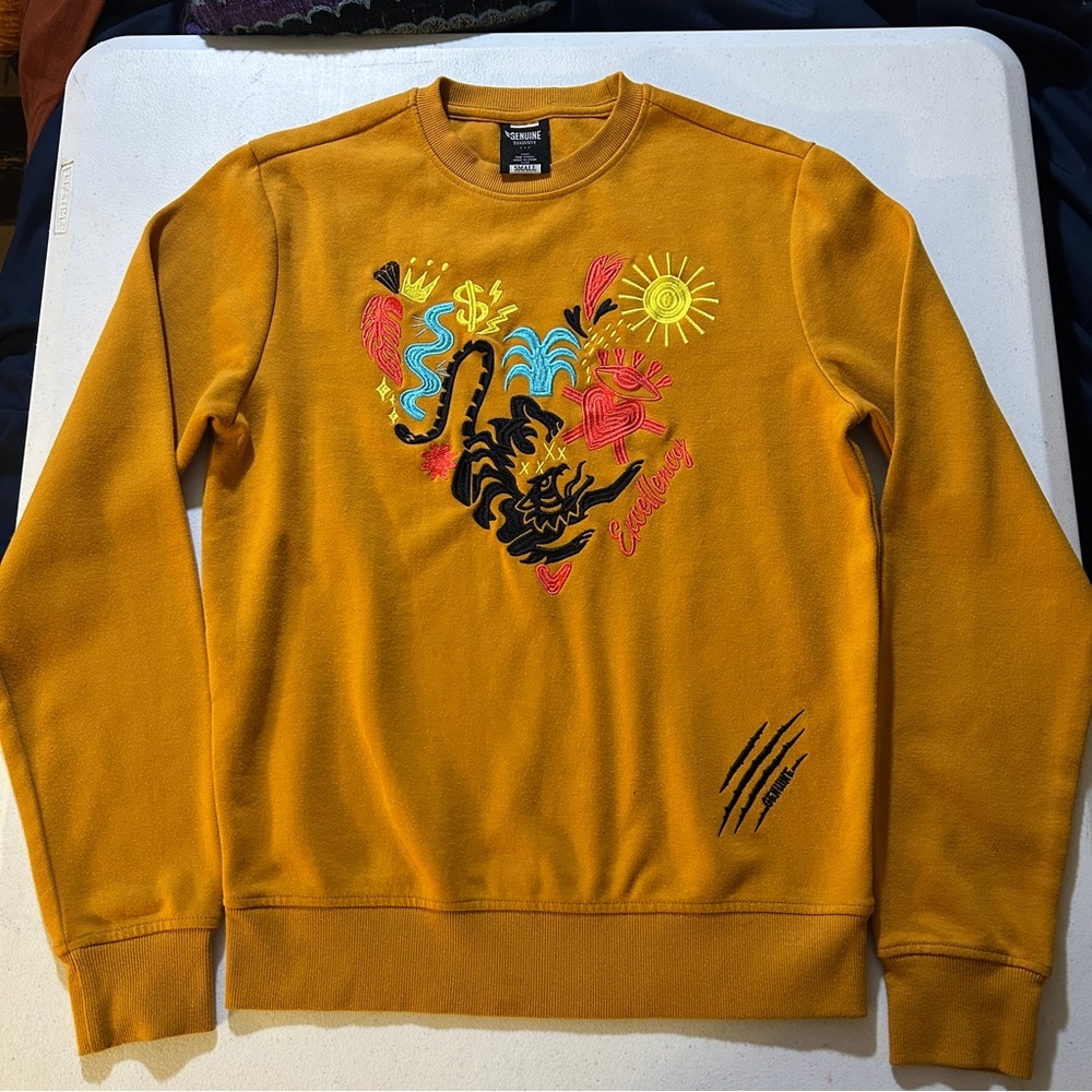 Men's Genuine brand Mustard Graphic Sweater